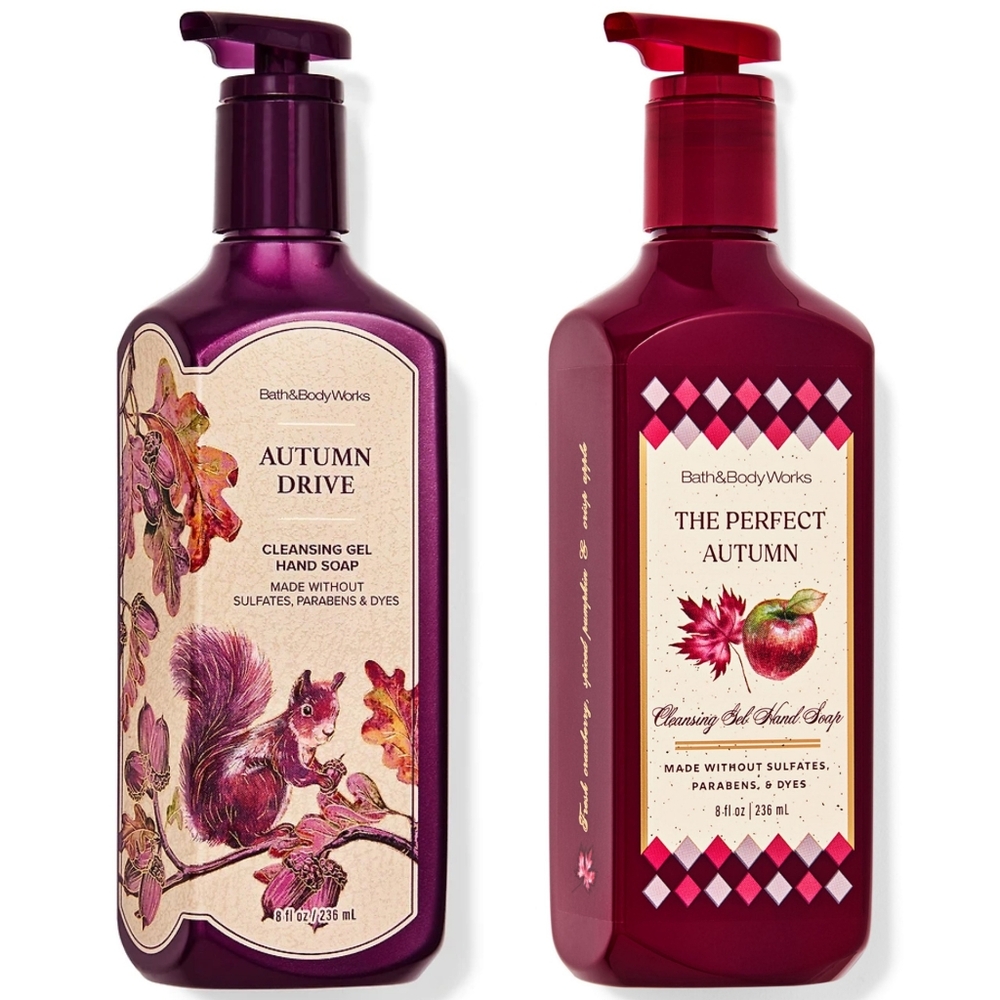 Bath & Body Works Autumn Drive & The Perfect Autumn Cleansing Gel Hand Soap Set